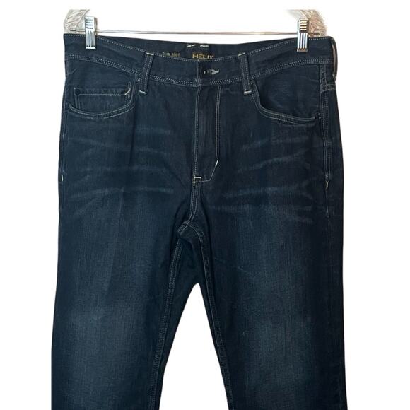 Helix Jeans Mens 34" Waist Blue Boot Cotton Pockets Zip Close Medium Wash - Picture 2 of 10
